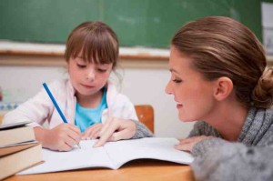 Student receives writing tutoring from Syllables Learning Center.