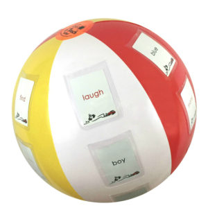 Toss and Teach Beach Ball with refillable pockets is a great multisensory activity